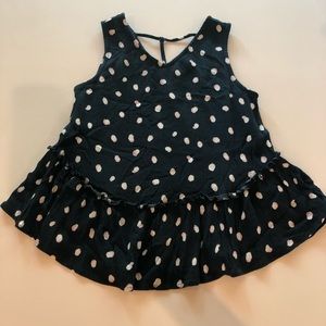 PPLA Navy Top with Polka Dots Size Girls M